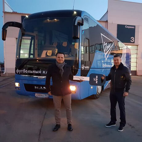 Автобусы MAN для футболистов!